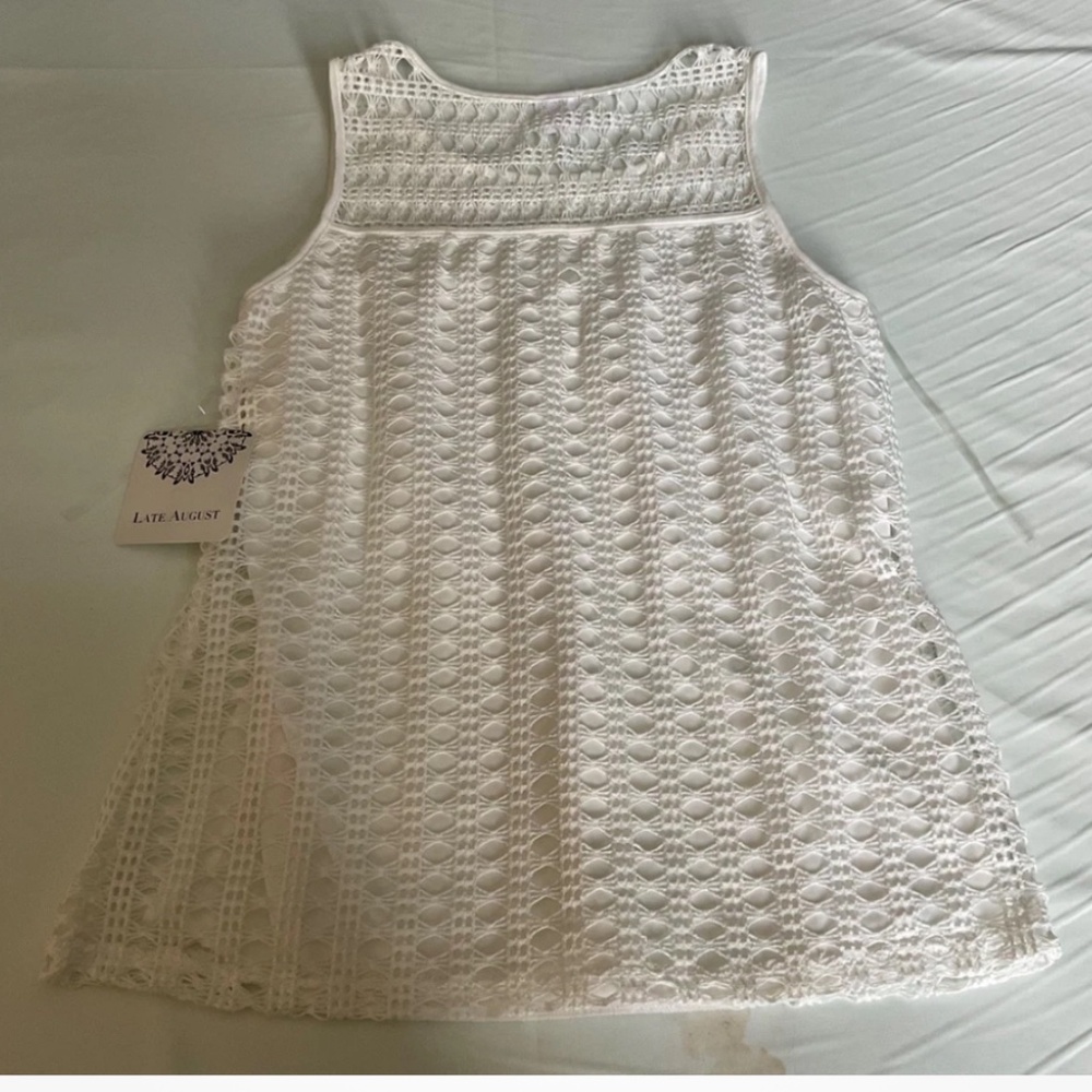 Late August ladies tank top crochet open knit